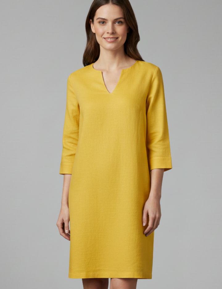 Eleanor Voss | Black V-Neck Midi Dress For Women