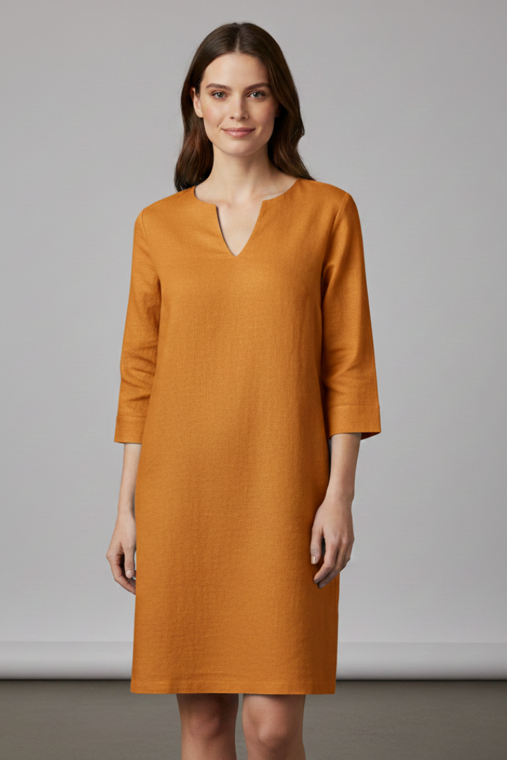 Eleanor Voss | Black V-Neck Midi Dress For Women