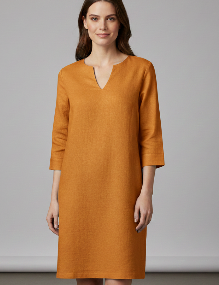 Eleanor Voss | Black V-Neck Midi Dress For Women