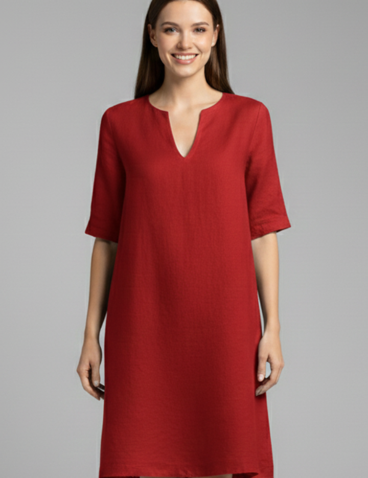 Eleanor Voss | Black V-Neck Midi Dress For Women
