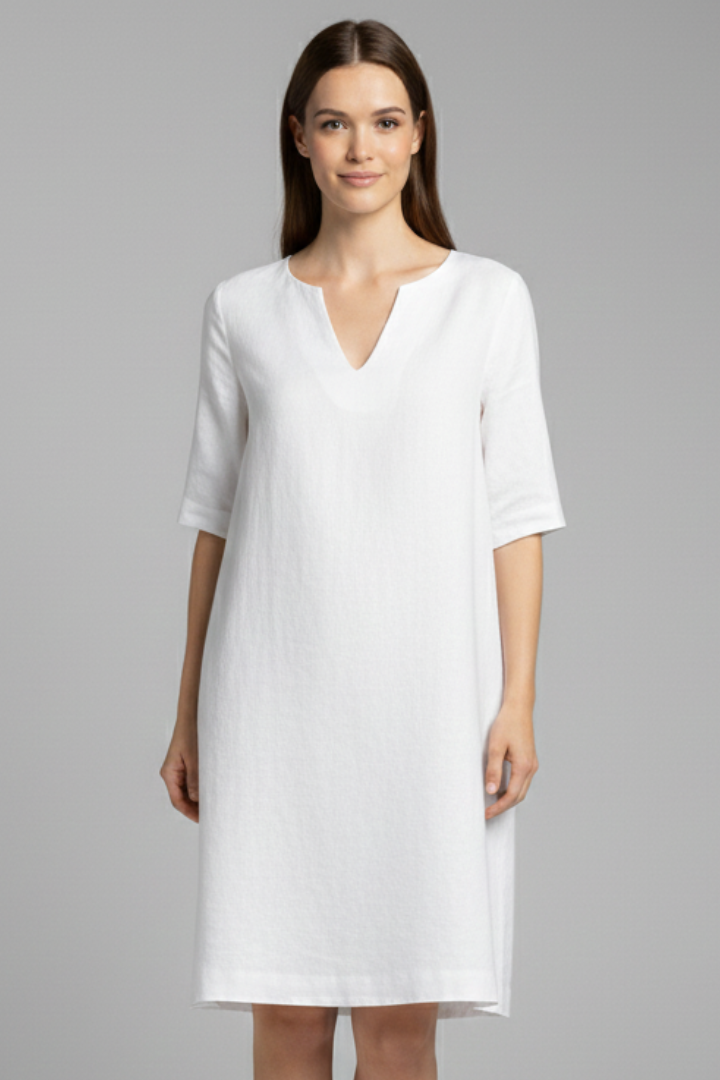 Eleanor Voss | Black V-Neck Midi Dress For Women