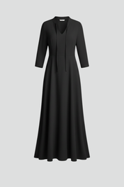 Eleanor Stratford | Elegant Maxi Dress With Tie Neck For Women