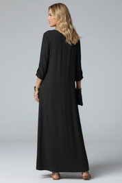 Eleanor Stratford | Elegant Maxi Dress With Tie Neck For Women