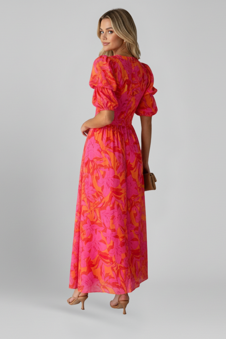 Delphine Sorrento | Tropical Print Maxi Dress For Women