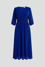 Gwendolyn Ashcroft | V-Neck Ruched Waist Midi Dress For Women