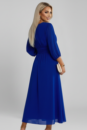 Gwendolyn Ashcroft | V-Neck Ruched Waist Midi Dress For Women