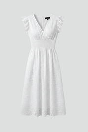Arabella Thornfield | White Eyelet Midi Dress For Women