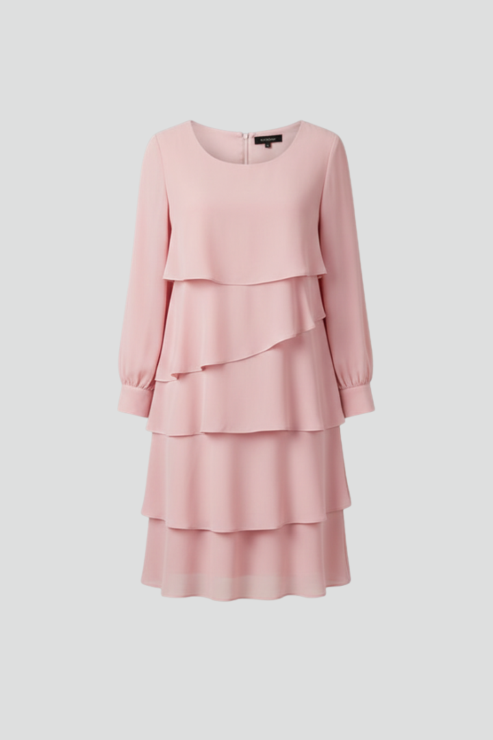Isabelle Fontaine | Long Sleeve Tiered Midi Dress For Women