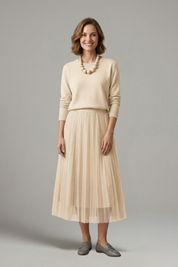 Adelaide Tremaine | Knit & Tulle Midi Two-Piece Set For Women