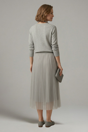 Adelaide Tremaine | Knit & Tulle Midi Two-Piece Set For Women