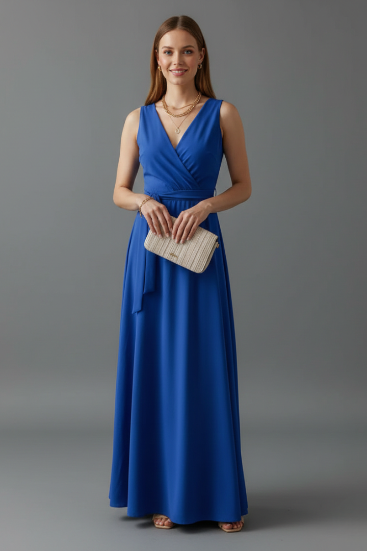 Vivienne Colette | Sleeveless Wrap Maxi Dress For Women
