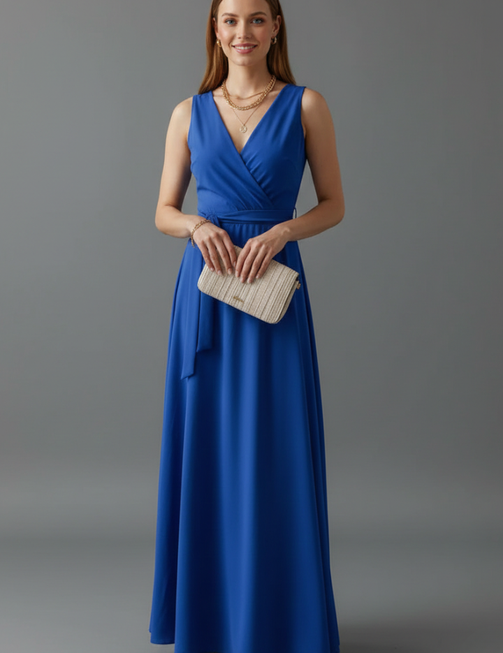 Vivienne Colette | Sleeveless Wrap Maxi Dress For Women