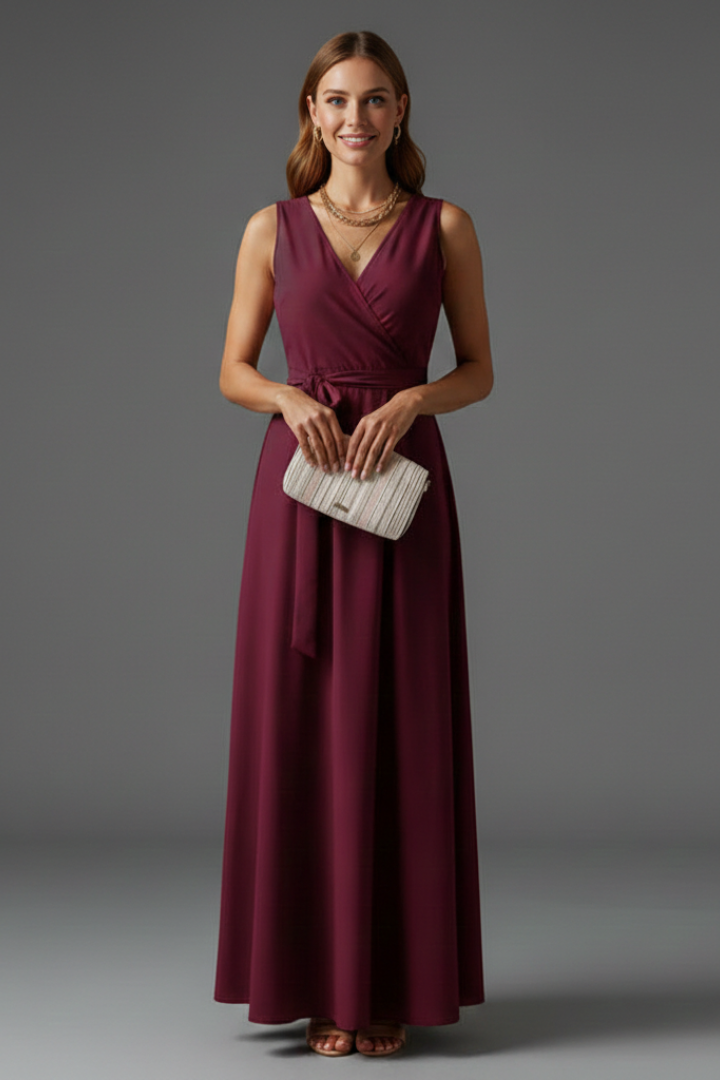 Vivienne Colette | Sleeveless Wrap Maxi Dress For Women
