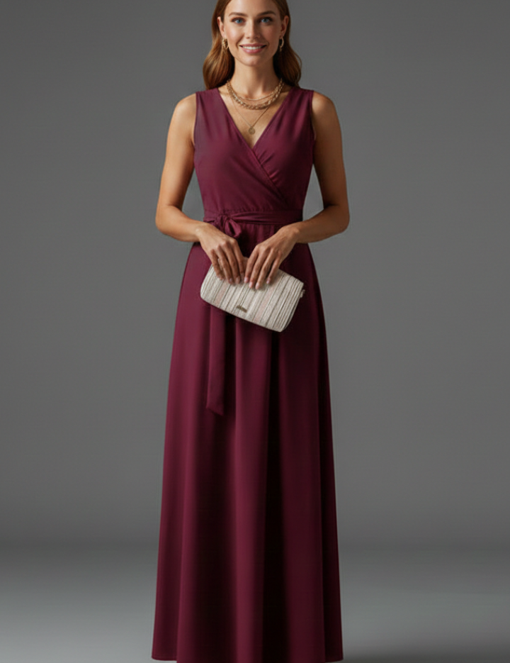 Vivienne Colette | Sleeveless Wrap Maxi Dress For Women