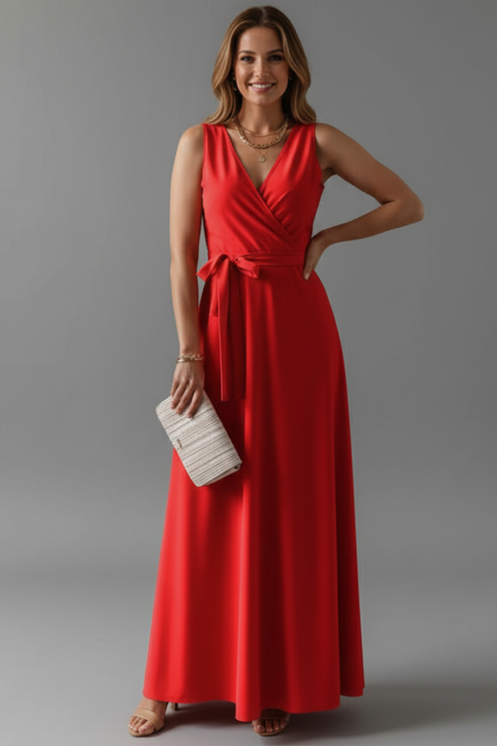 Vivienne Colette | Sleeveless Wrap Maxi Dress For Women