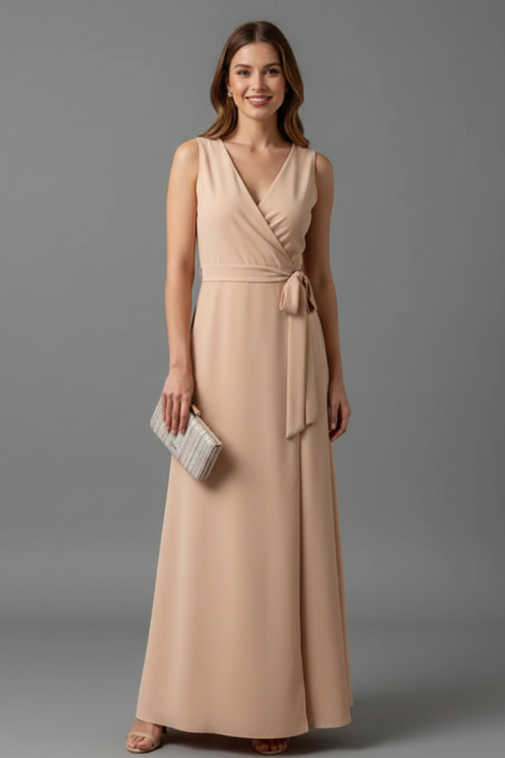 Vivienne Colette | Sleeveless Wrap Maxi Dress For Women