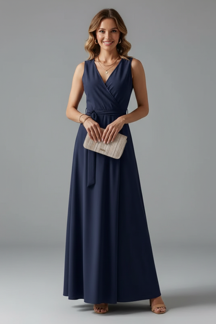 Vivienne Colette | Sleeveless Wrap Maxi Dress For Women