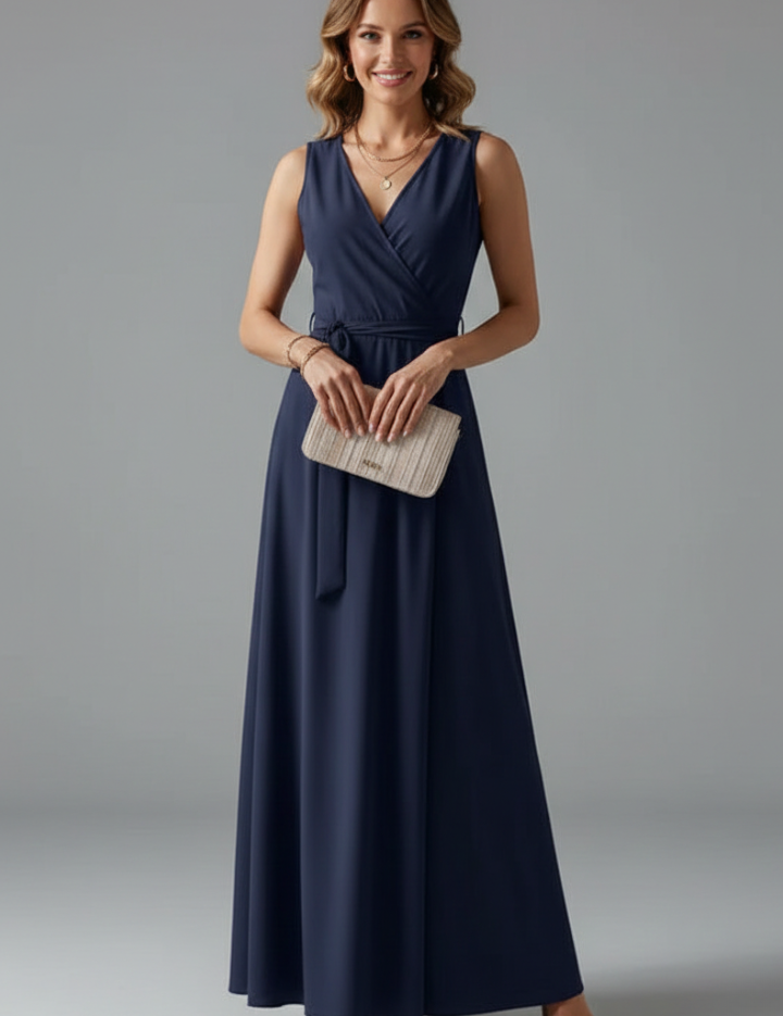 Vivienne Colette | Sleeveless Wrap Maxi Dress For Women