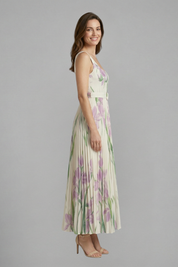 Mirabel Fontclair | Floral Pleated Maxi Dress For Women