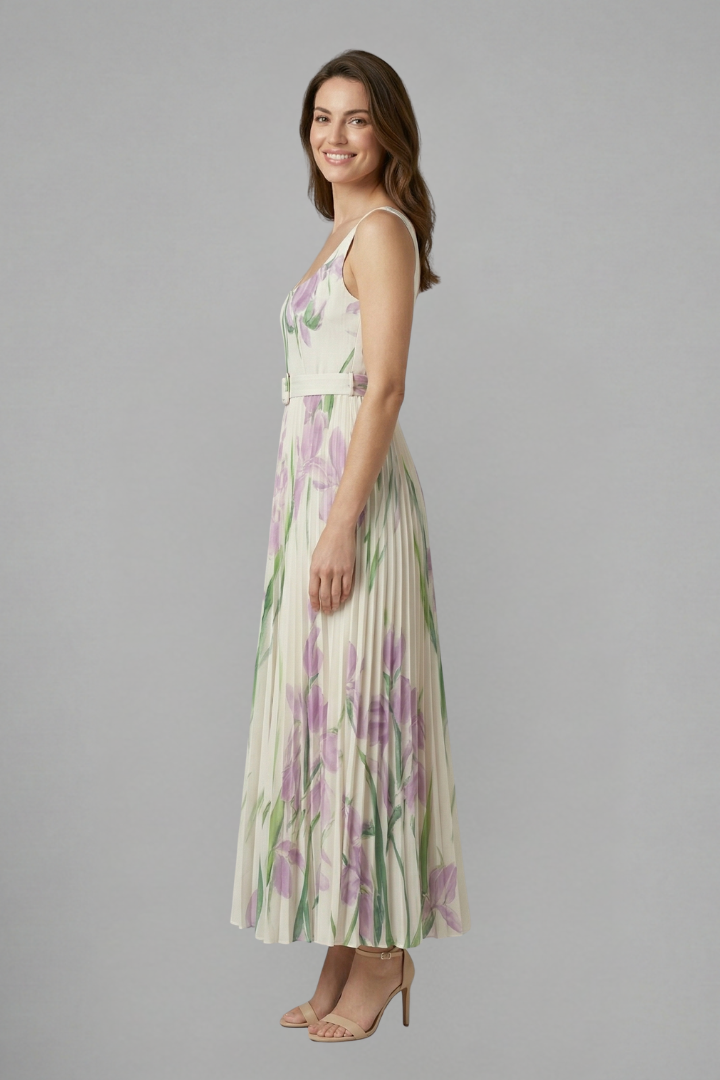 Mirabel Fontclair | Floral Pleated Maxi Dress For Women