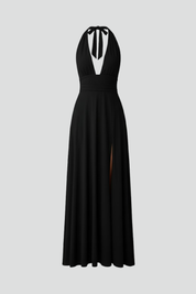 Valentina Crestwood | Deep V Halter Maxi Dress For Women