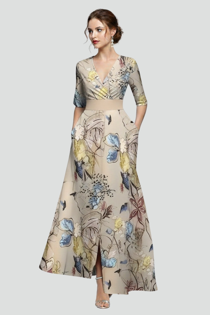 Annabelle Forsythe | Floral Print V-Neck Maxi Dress For Women