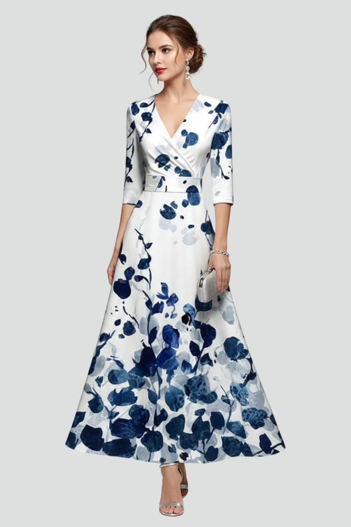 Annabelle Forsythe | Floral Print V-Neck Maxi Dress For Women