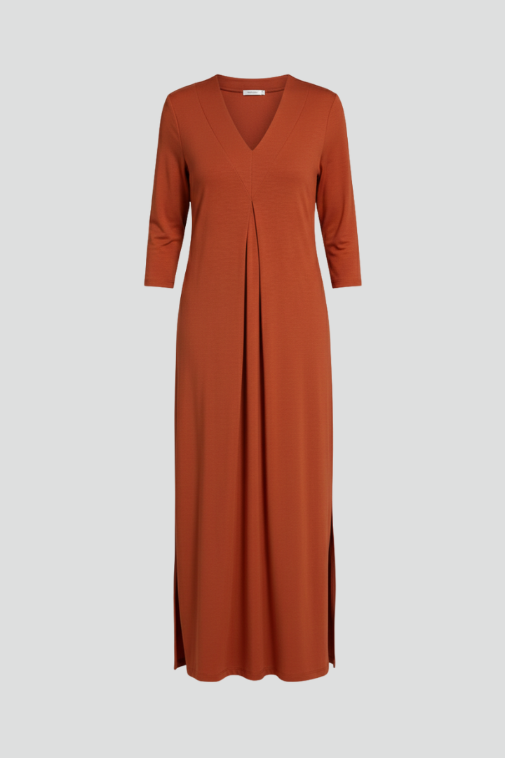 Penelope Ashford | 3/4 Sleeve V-Neck Maxi Dress For Women