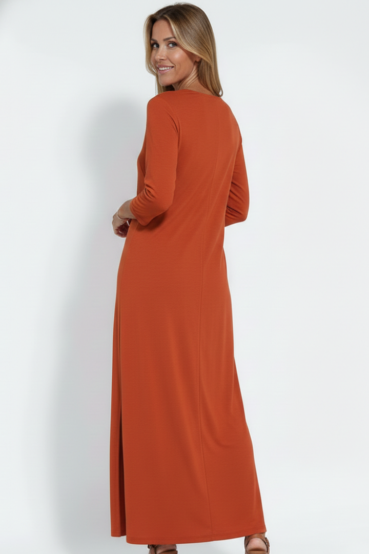 Penelope Ashford | 3/4 Sleeve V-Neck Maxi Dress For Women