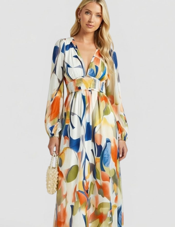Beatrice Calloway | Floral Maxi Dress Long Sleeve For Women