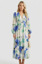Beatrice Calloway | Floral Maxi Dress Long Sleeve For Women