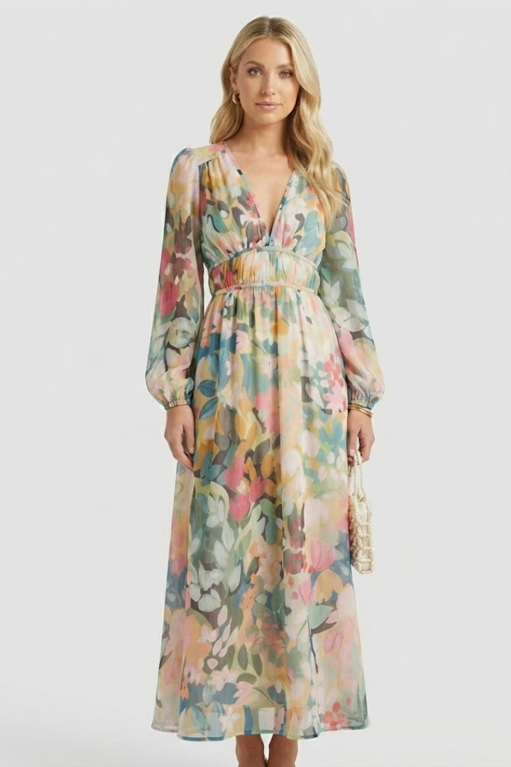 Beatrice Calloway | Floral Maxi Dress Long Sleeve For Women