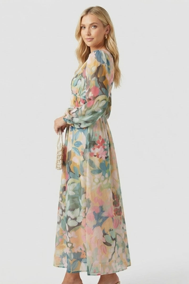 Beatrice Calloway | Floral Maxi Dress Long Sleeve For Women