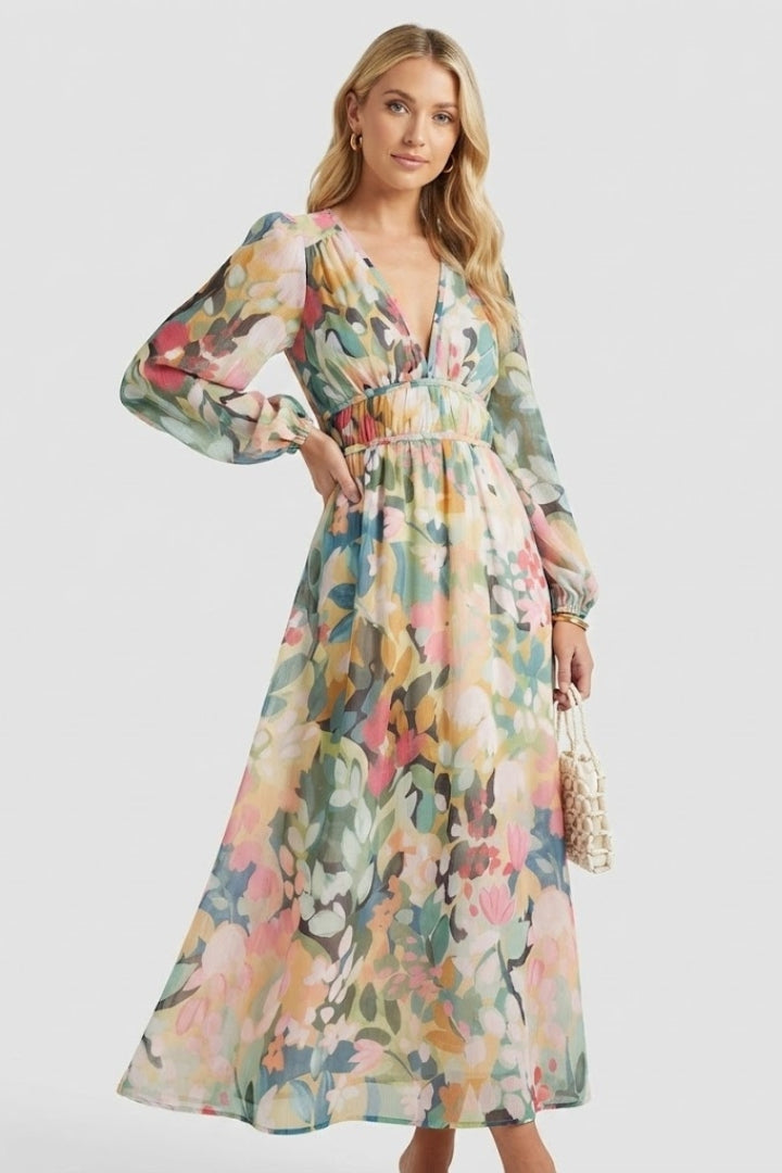 Beatrice Calloway | Floral Maxi Dress Long Sleeve For Women