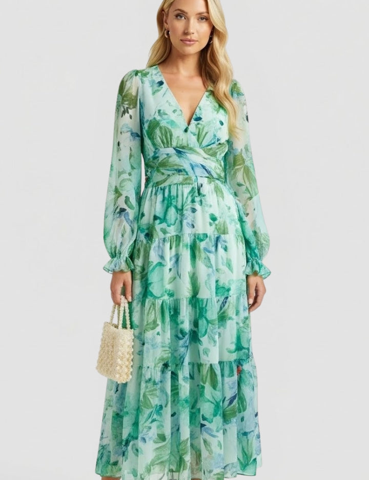 Beatrice Calloway | Floral Maxi Dress Long Sleeve For Women
