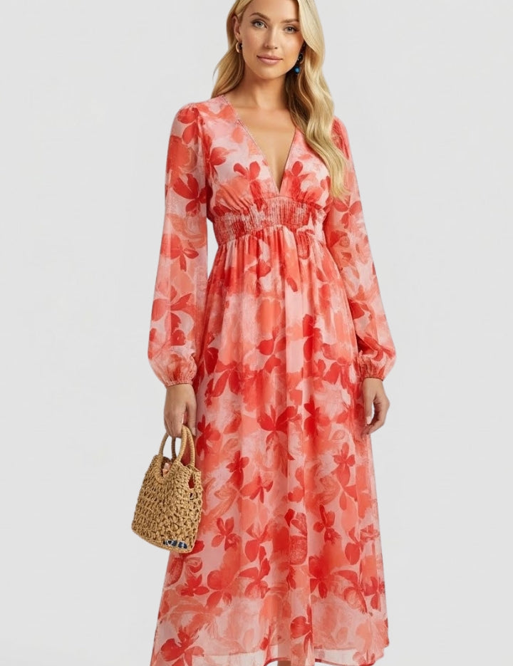 Beatrice Calloway | Floral Maxi Dress Long Sleeve For Women