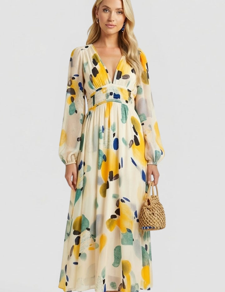Beatrice Calloway | Floral Maxi Dress Long Sleeve For Women