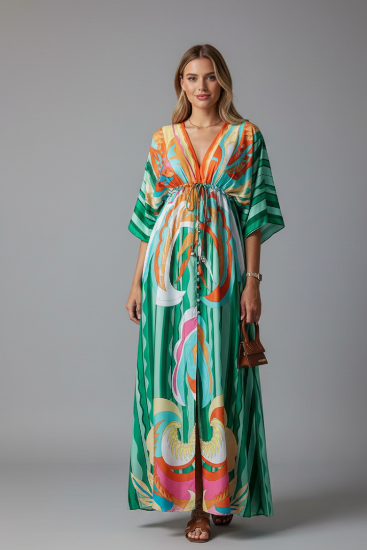 Paloma Sinclair | Printed Kaftan Maxi Dress For Women