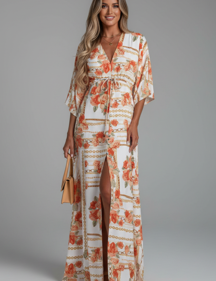 Paloma Sinclair | Printed Kaftan Maxi Dress For Women
