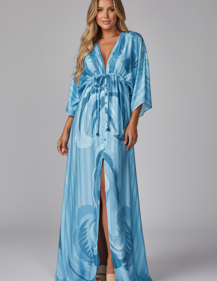 Paloma Sinclair | Printed Kaftan Maxi Dress For Women
