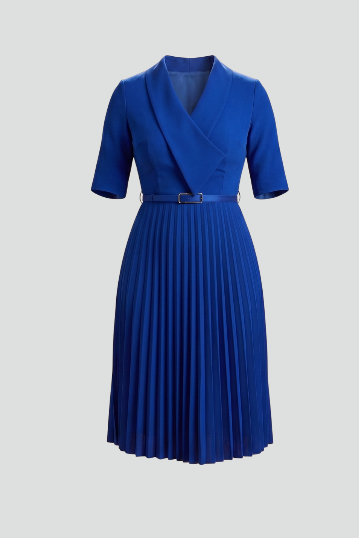 Alexandra Pemberton | Belted Pleated Midi Dress For Women
