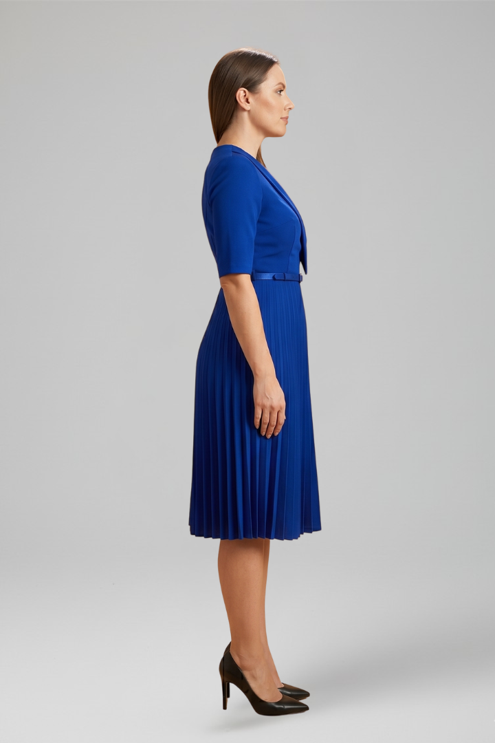 Alexandra Pemberton | Belted Pleated Midi Dress For Women