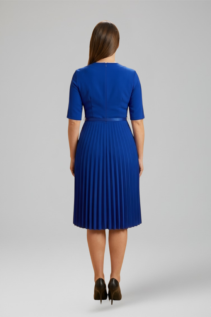 Alexandra Pemberton | Belted Pleated Midi Dress For Women