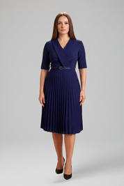 Alexandra Pemberton | Belted Pleated Midi Dress For Women
