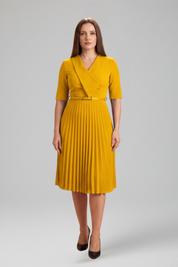 Alexandra Pemberton | Belted Pleated Midi Dress For Women