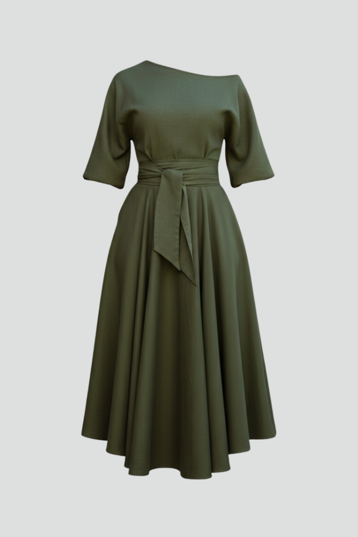 Philippa Wentworth | Belted Flared Midi Dress For Women