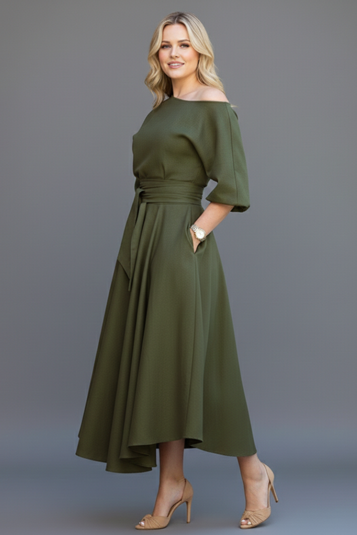 Philippa Wentworth | Belted Flared Midi Dress For Women
