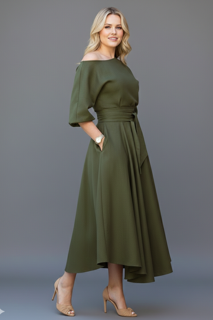 Philippa Wentworth | Belted Flared Midi Dress For Women