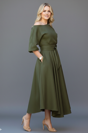 Philippa Wentworth | Belted Flared Midi Dress For Women