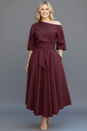 Philippa Wentworth | Belted Flared Midi Dress For Women